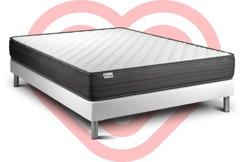 Ensemble VITALPOWER 140 x 190 cm sommier Kit blanc