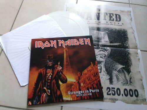 Iron Maiden Stranger In Paris 2lp Vinyle Couleur Poster Live Bercy 86 Rare