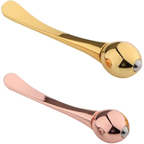 Crème Contour Des Yeux En Alliage, Masseur Anti-Rides Et Anti-Cernes ¿ Outil De Soin 2 En 1, Couleur Or Et Or Rose