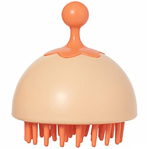 Brosse À Shampoing Portable Pour Massage Du Cuir Chevelu Pour Enfants Et Femmes ¿ Ergonomique, Légère, Facile À Nettoyer, Orange Vif