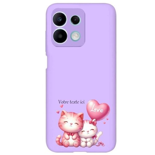 Coque Violet Pour Redmi Note 13 5g Chat Love