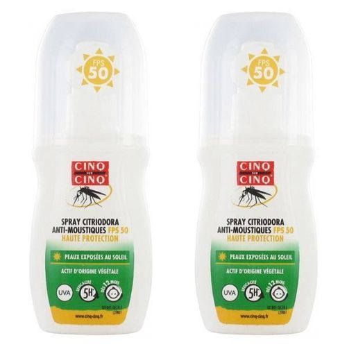 Cinq sur Cinq Spray Anti-Moustiques Citriodora Lot de 2 x 100ml