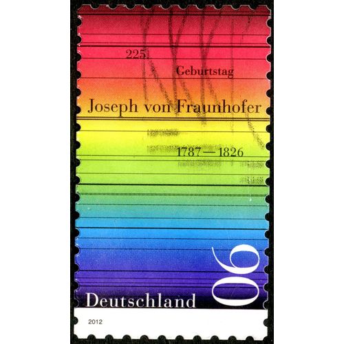 Timbre Oblitéré Deutschland, 225, Geburtstag, Joseph Von Fraunhofer 1787-1826, 2012, 90