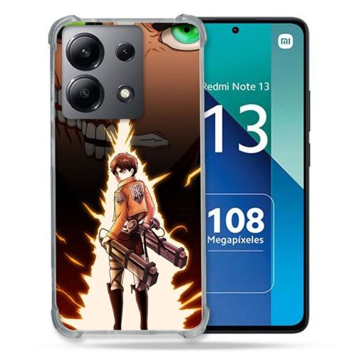 Coque Renforcée Pour Xiaomi Redmi Note 13 4g Manga Attaque Titans Eren Eclair
