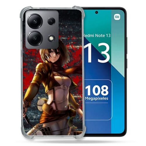 Coque Renforcée Pour Xiaomi Redmi Note 13 4g Manga Attaque Titans Mikasa