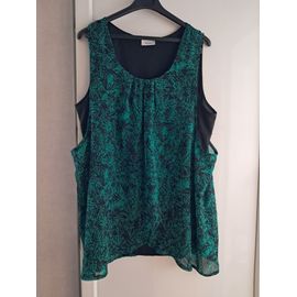 Tunique Neuve Taille 54-56 Vert Noir Motif C&A