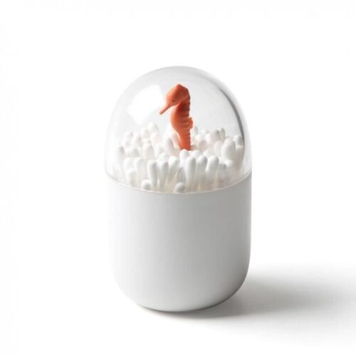 Accessoire de salle de bain - QUALY - Distributeur de coton-tiges - Design contemporain - Bulle transparente