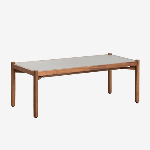 Table Basse En Ciment Et Bois D'acacia Gamila Gris 110 X 50 Cm