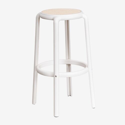 Pack de 4 tabourets hauts Omara Blanc Gardenia