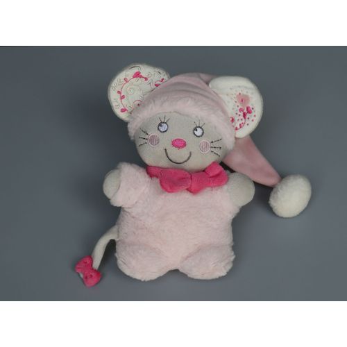 Doudou Souris Rose Bonnet Nicotoy
