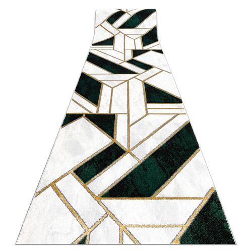 80x240 Cm Tapis De Couloir Emerald Exclusif 1015 Glamour, Élégant Marbre, Géométrique Bouteille Verte / Or 80 Cm