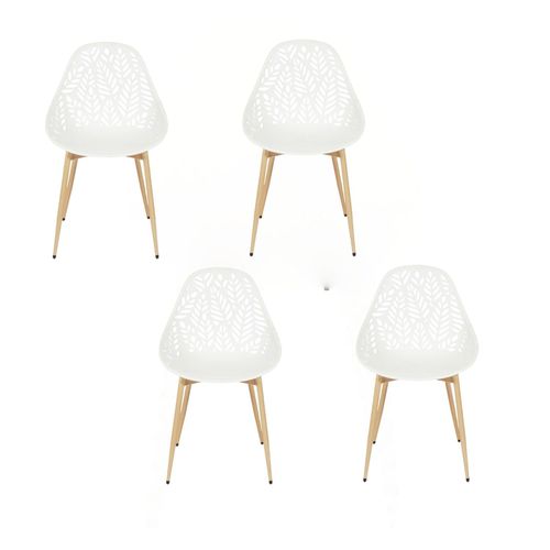Lot De 4 Chaises D'extérieur Calvi En Polypropylène - Blanc