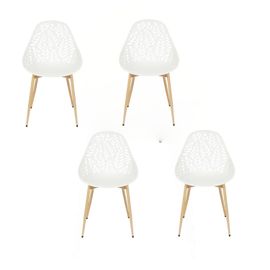 Lot De 4 Chaises D'extérieur Calvi En Polypropylène - Blanc