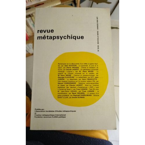 Revue Métapsychique , N°23-24, Nouvelle Série Année 1976 -1977