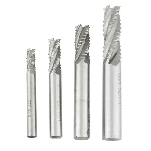 4pcs 4 Flûtes HSS Ébauche Fraise CNC Routeur Bit Fraise M6 / M8 / M10 / M12