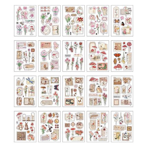 20pcs Planificateur Autocollants Feuille Imperméable Décoratif Planificateur Autocollants Pour Journal Calendrier Scrapbook Style 1