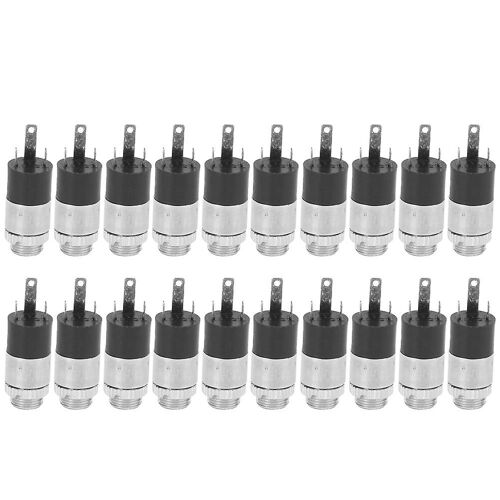 20 Pcs Casque Femelle Sockect Jack 3.5mm Stéréo o Vidéo Plug W/Vis Écrou PJ-392