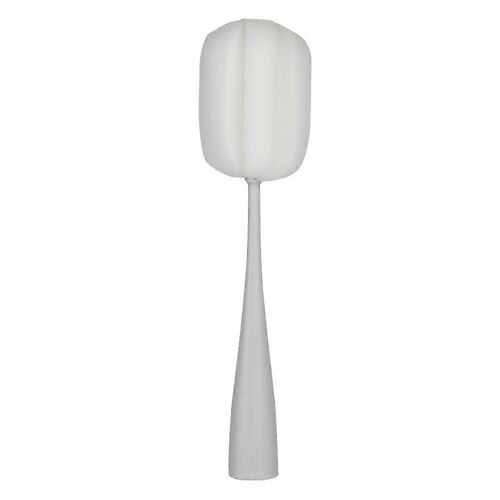 Brosse éponge à long manche Brosse nettoyante Brosse de nettoyage pour bouteilles de tasses à café (gris)