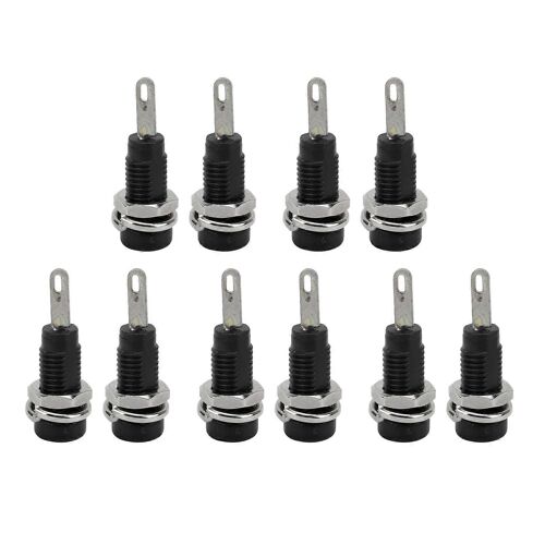 10Pcs J.40003 2mm Banana Jack Panel Socket Extended Post Plug Adapter pour instrument électroniqueNoir