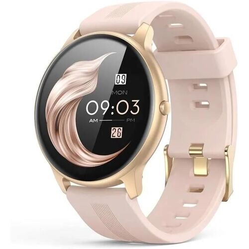 Montre connectée Bluetooth 5.0 pour femme, moniteur d'activité, fréquence cardiaque, podomètre, étanche IP68, or rose