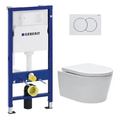 pack bâti-support UP100 + plaque Delta50 blanche + cuvette suspendue sans bride et fixations invisibles (SATrimlessGeb1)