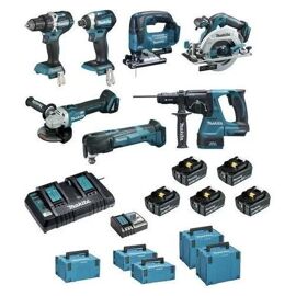 Pack 7 outils MAKITA DLX7014PTJ 18V (5 x 5Ah)