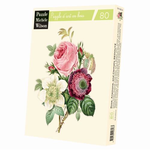 Rose, anémone et clématite de Redouté