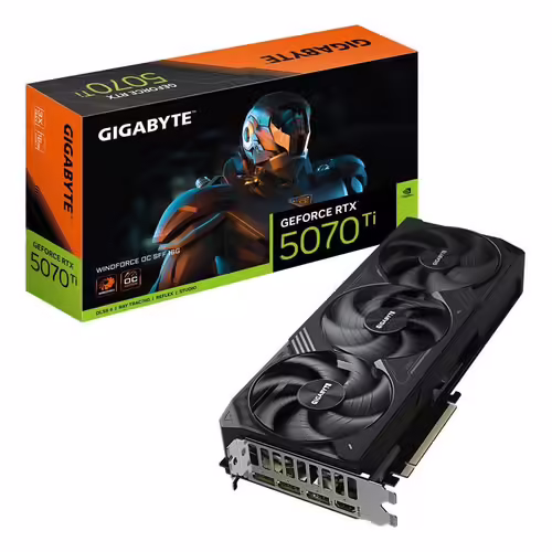 GIGABYTE GeForce RTX 5070 Ti WINDFORCE OC SFF 16G Carte Graphique - 16 Go GDDR7, 256 bits, PCI-E 5.0, 2497 MHz Core Clock, 3 x DP 2.1a, 1 x HDMI 2.1b, NVIDIA DLSS 4, GV-N507TWF3OC-16GD
