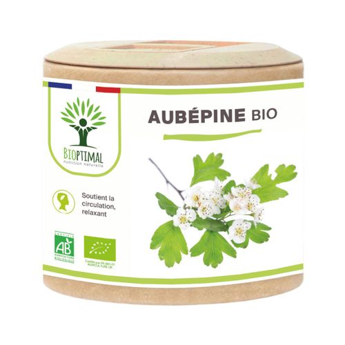 Aubépine Bio - Complément Alimentaire Santé Cardiovasculaire Relaxant Sommeil - Sommité Fleurie Pure - Gélules - Fabriqué En France - Certifié Ecocert - 60 Gélules 