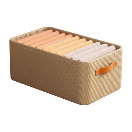 Organisateur de tiroir de placard avec poignée grande capacité pliable cadre en acier garde-robe panier de rangement pour pull T-shirt