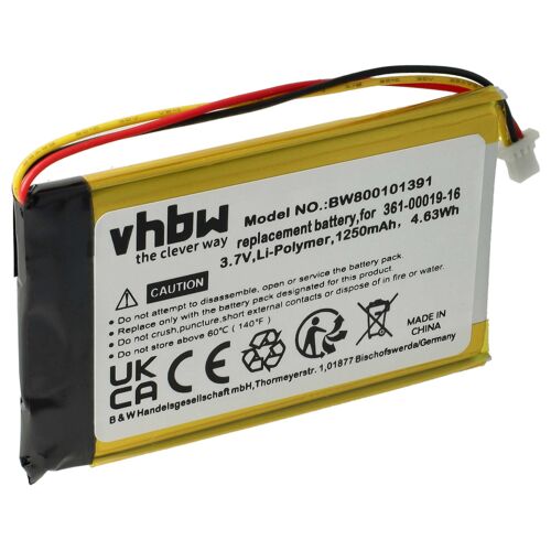 vhbw Batterie compatible avec Garmin Nüvi 250, 260, 252w, 270, 200w, 200 GPS, appareil de navigation (1250mAh, 3,7V, Li-polymère)