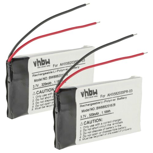 vhbw 2x Batterie compatible avec Jabra Speak 510 poste mains-libres, téléphone de conférence (320mAh, 3,7V, Li-polymère)