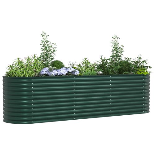 Vidaxl Jardin Surélevé Vert 320x80x81 Cm En Acier Galvanisé