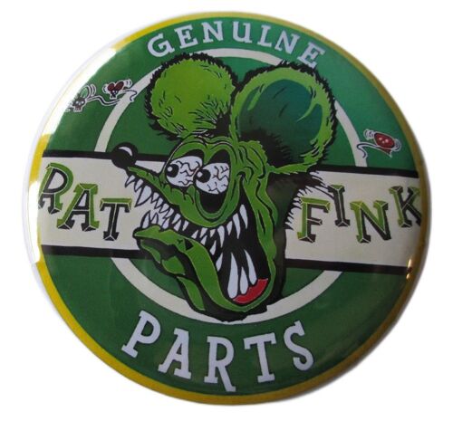 Magnet Rond 6 Cm Rat Fink Genuine Parts Deco Garage Diner Loft