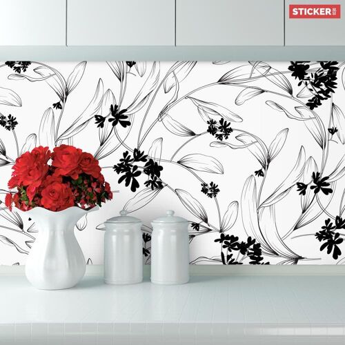 Crédence Adhésive Jardin Monochrome 300 x 60 cm