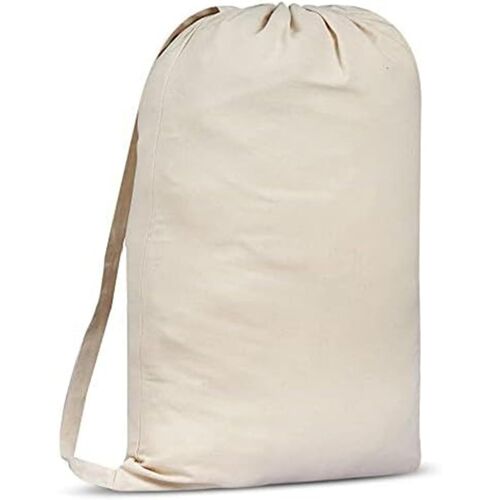 Ulteronixshop-Sac à linge en toile de qualité supérieure avec bandoulière, 75 x 56 cm, 40 L, 100% coton, tissage en tissu, très résistant, cordon de serrage avec verrouillage, lavable en machine