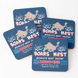 Liège Sous-Verres En Bois Le Nid Des Sangliers : Shérif, Fais-Moi Peur 9,5 Cm Lot De 4 Pour Boissons Café Table