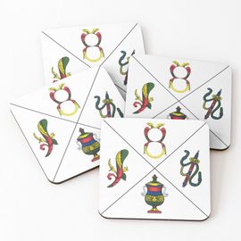 Liège Sous-Verres En Bois As De Cartes À Jouer Italiens 9,5 Cm Lot De 4 Pour Boissons Café Table