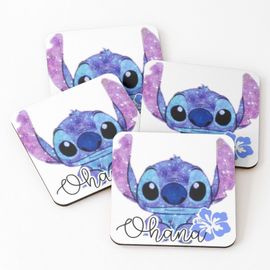 Liège Sous-Verres En Bois Famille Ohanameans 9,5 Cm Lot De 4 Pour Boissons Café Table B