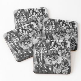 Liège Sous-Verres En Bois Légendes De La Motown 9,5 Cm Lot De 4 Pour Boissons Café Table