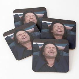 Liège Sous-Verres En Bois Tommy Wiseau 9,5 Cm Lot De 4 Pour Boissons Café Table B