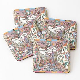 Liège Sous-Verres En Bois La Maison De Billy Strings 9,5 Cm Lot De 4 Pour Boissons Café Table B