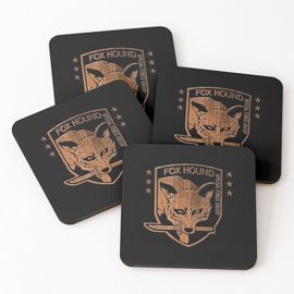 Liège Sous-Verres En Bois Groupe Des Forces Spéciales Foxhound Metal Gear Solid 9,5 Cm Lot De 4 Pour Boissons Café Table