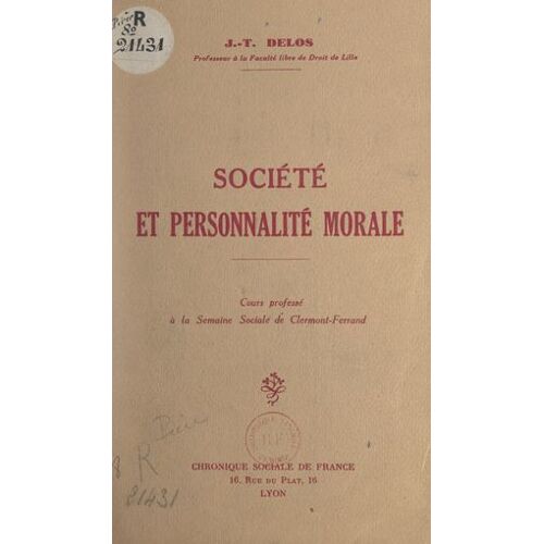 Société Et Personnalité Morale