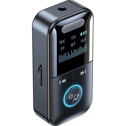 Adaptateur AUX Bluetooth 5.4, récepteur audio, émetteur, prise jack 3,5 mm, écran d'affichage LED, adapté pour voiture/chaîne stéréo/casque filaire/haut-parleurs/téléviseur