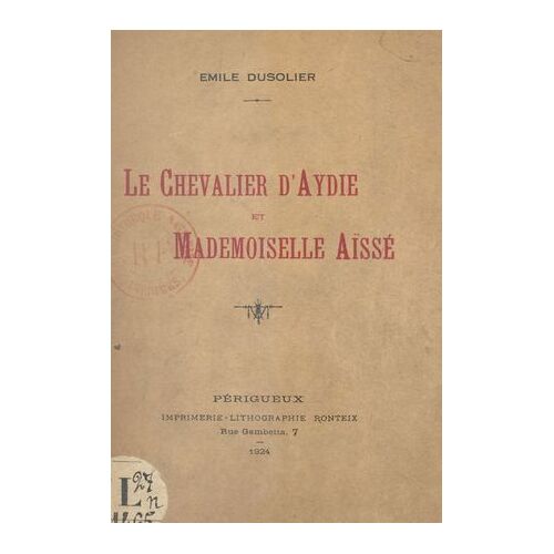 Le Chevalier D'aydie Et Mademoiselle Aïssé