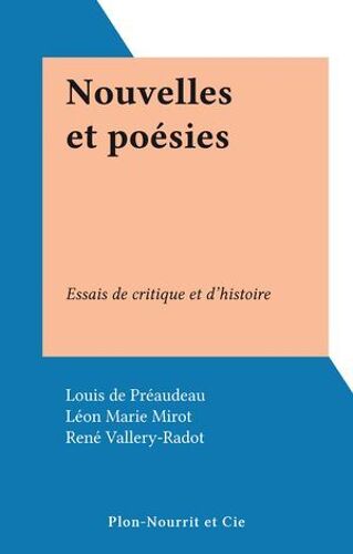 Nouvelles Et Poésies