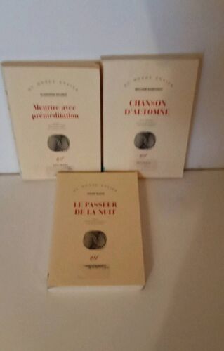 Lot De 3 Livres Nrf Du Monde Entier, Le Passeur De La Nuit, Chanson F Automne, Meurtre Avec Préméditation Gallimard