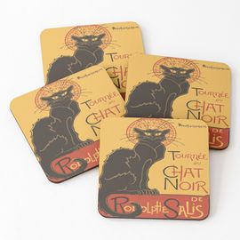 Liège Sous-Verres En Bois Tournée Du Chat Noir De Rodolphe Salis Vector 9,5 Cm Lot De 4 Pour Boissons Café Table