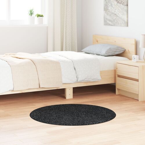 Tapis Shaggy Vidaxl Avec Backing En Latex Gris Foncé Ø90 Cm